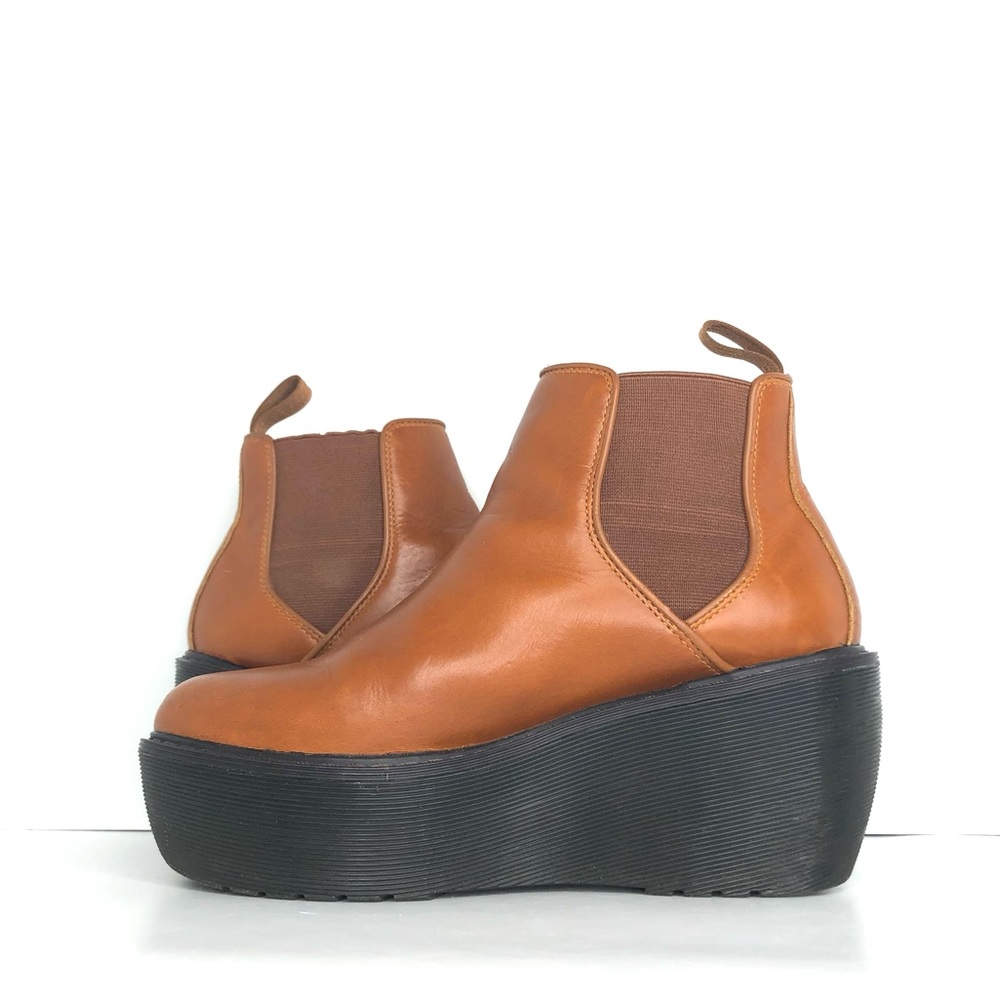 Dr Martens Aerial Chelsea Brown Leather Platform Wedge Bootie Women’s 8 Shoes - Picture 6 of 13